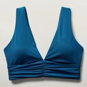 NWT- Athleta Blue V-Neck swim top- Size XS